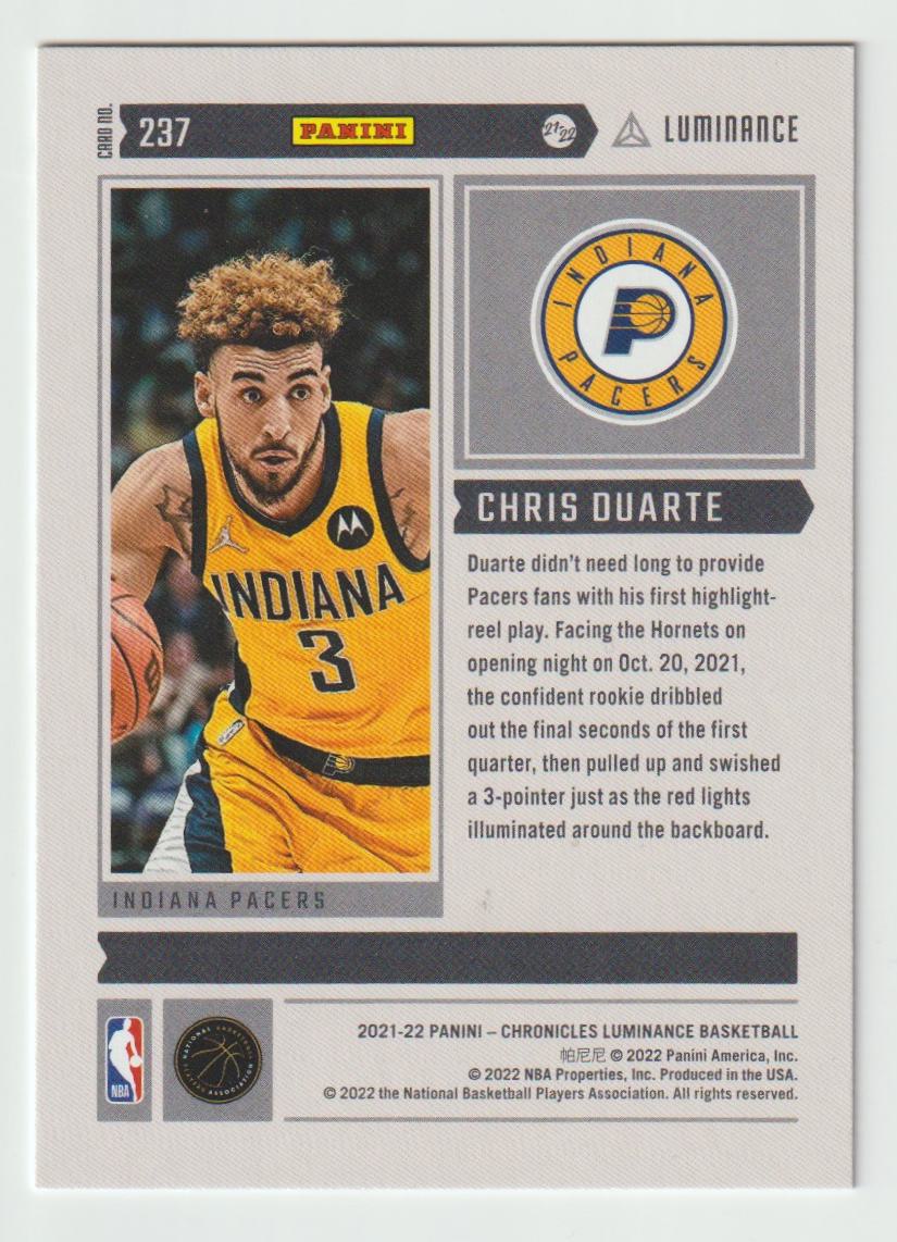 237 Chris Duarte - Indiana Pacers Green