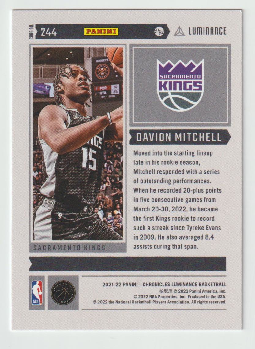 244 Davion Mitchell - Sacramento Kings