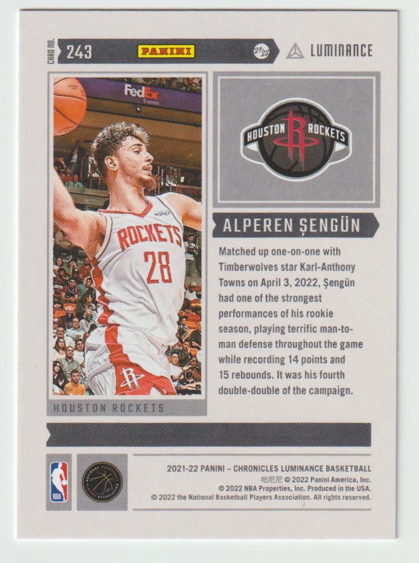 243 Alperen Sengun - Houston Rockets