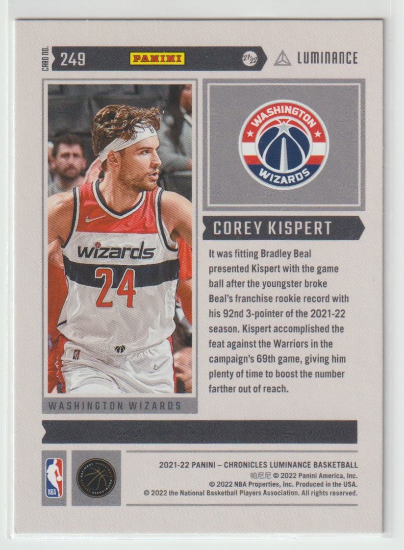 249 Corey Kispert - Washington Wizards