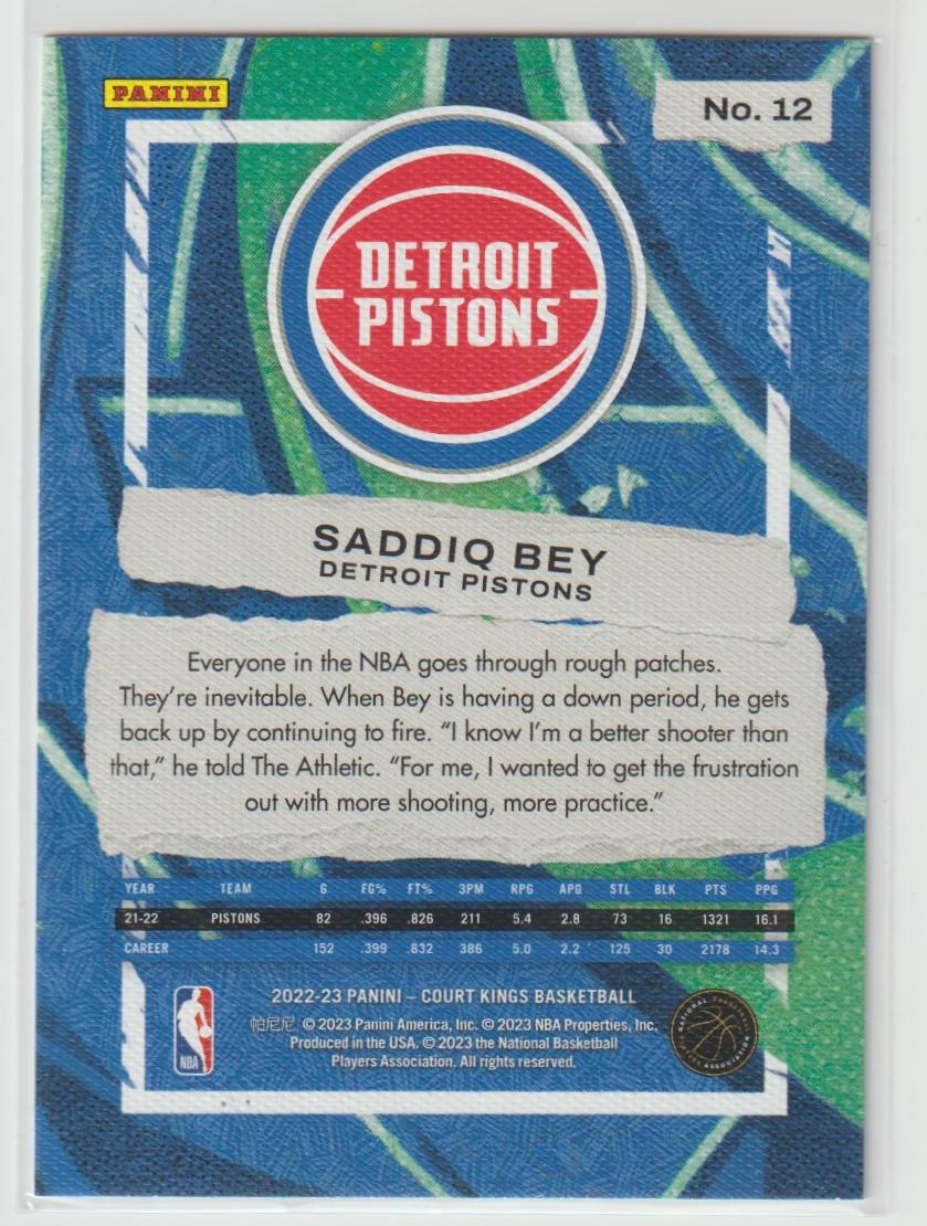 012 Saddiq Bey - Detroit Pistons