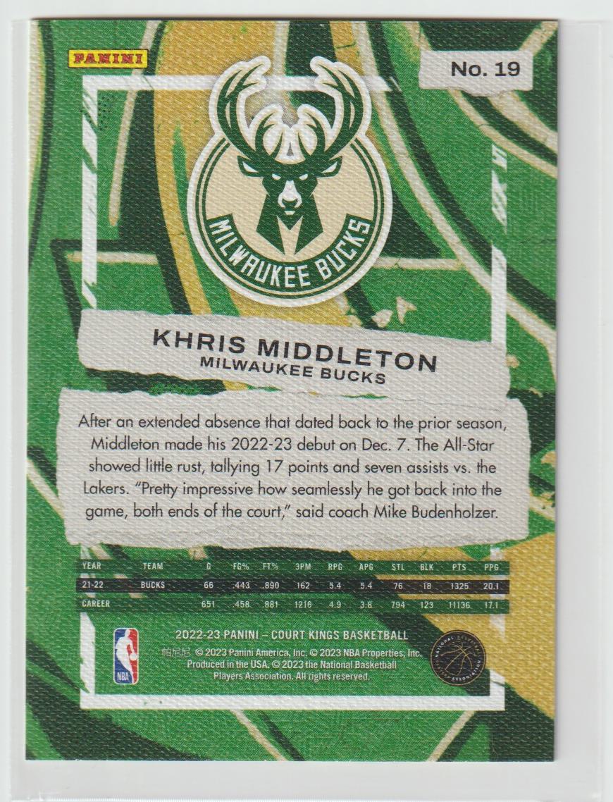 019 Khris Middleton - Milwaukee Bucks