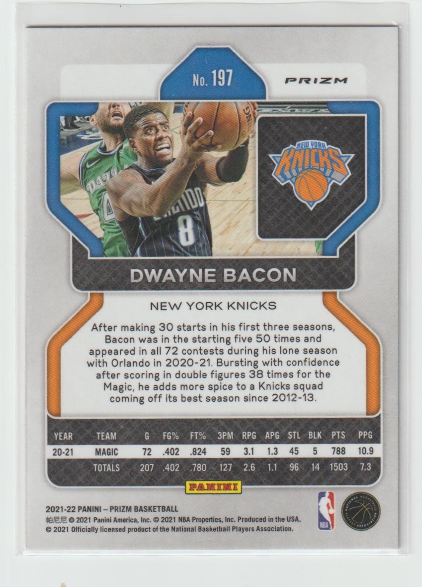 197 Dwayne Bacon - New York Knicks Ruby Wave Prizm