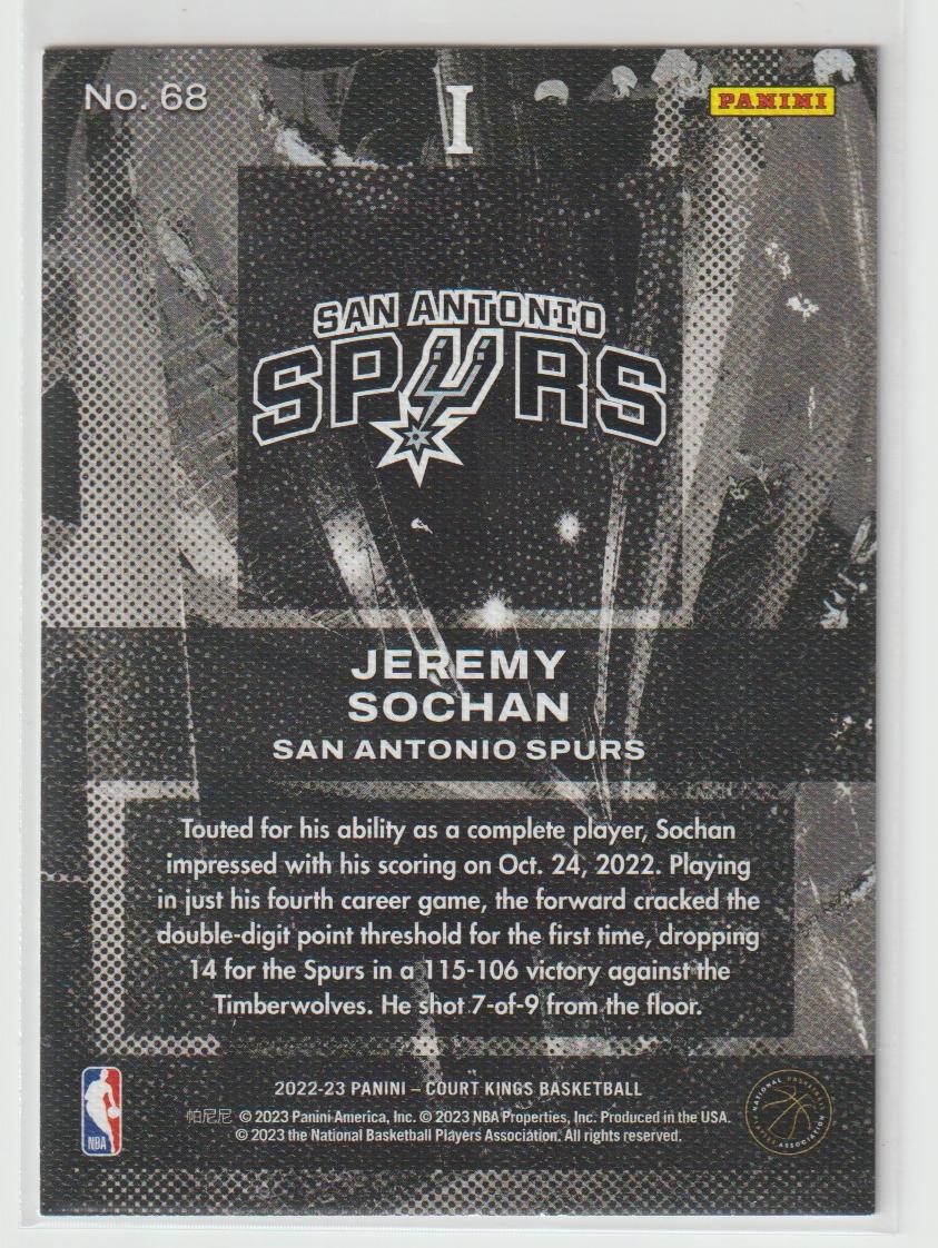 068 Jeremy Sochan - San Antonio Spurs Rookies I