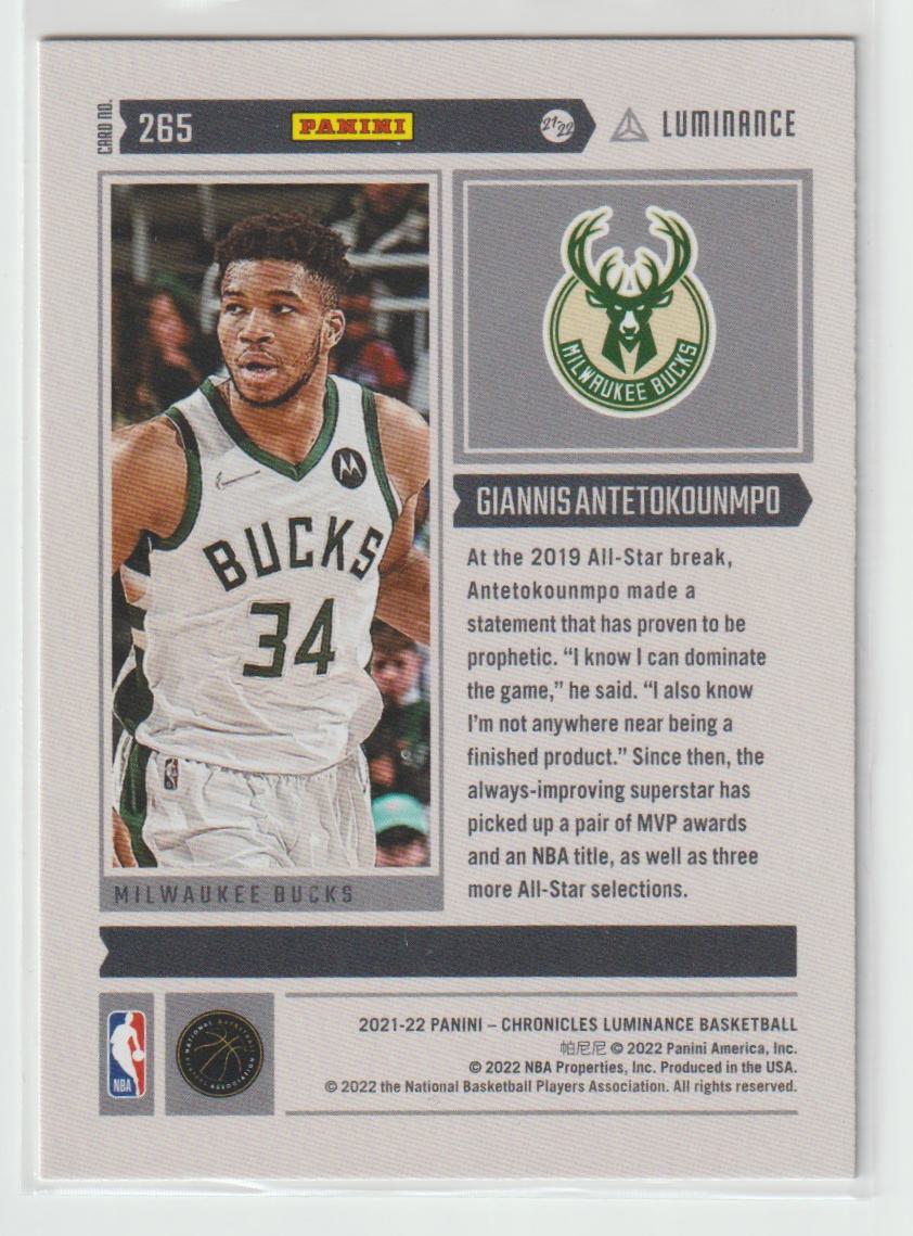 265 Giannis Antetokounmpo - Milwaukee Bucks