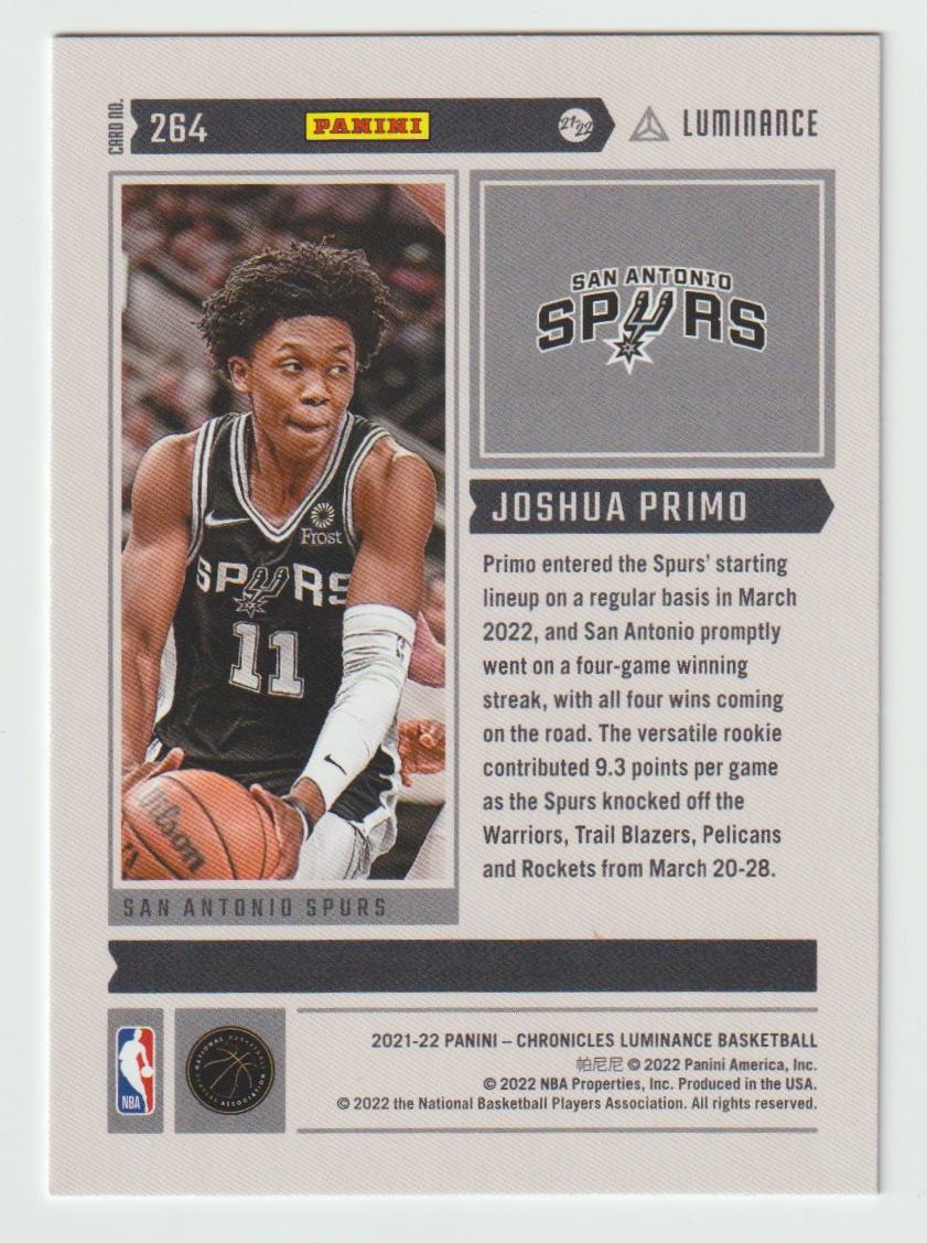 264 Joshua Primo - San Antonio Spurs