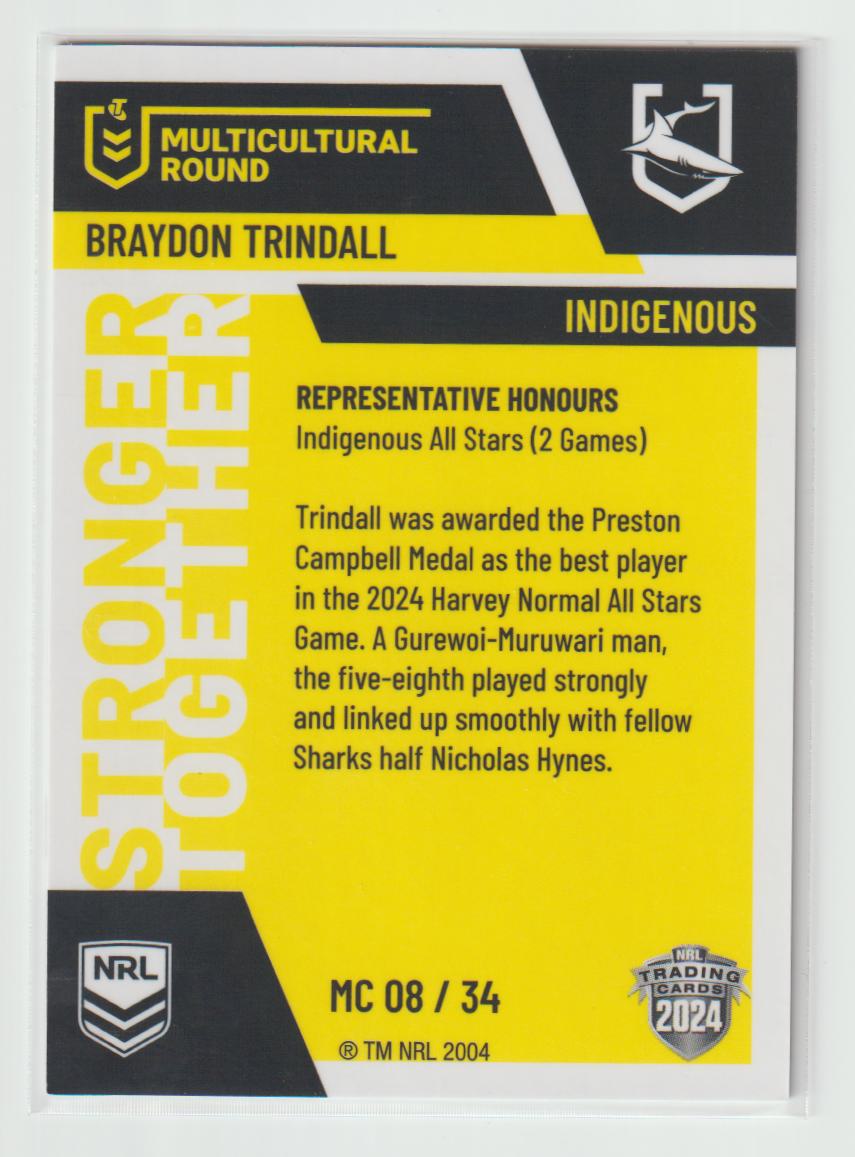 MC 08/34 SHARKS BRAYDON TRINDALL