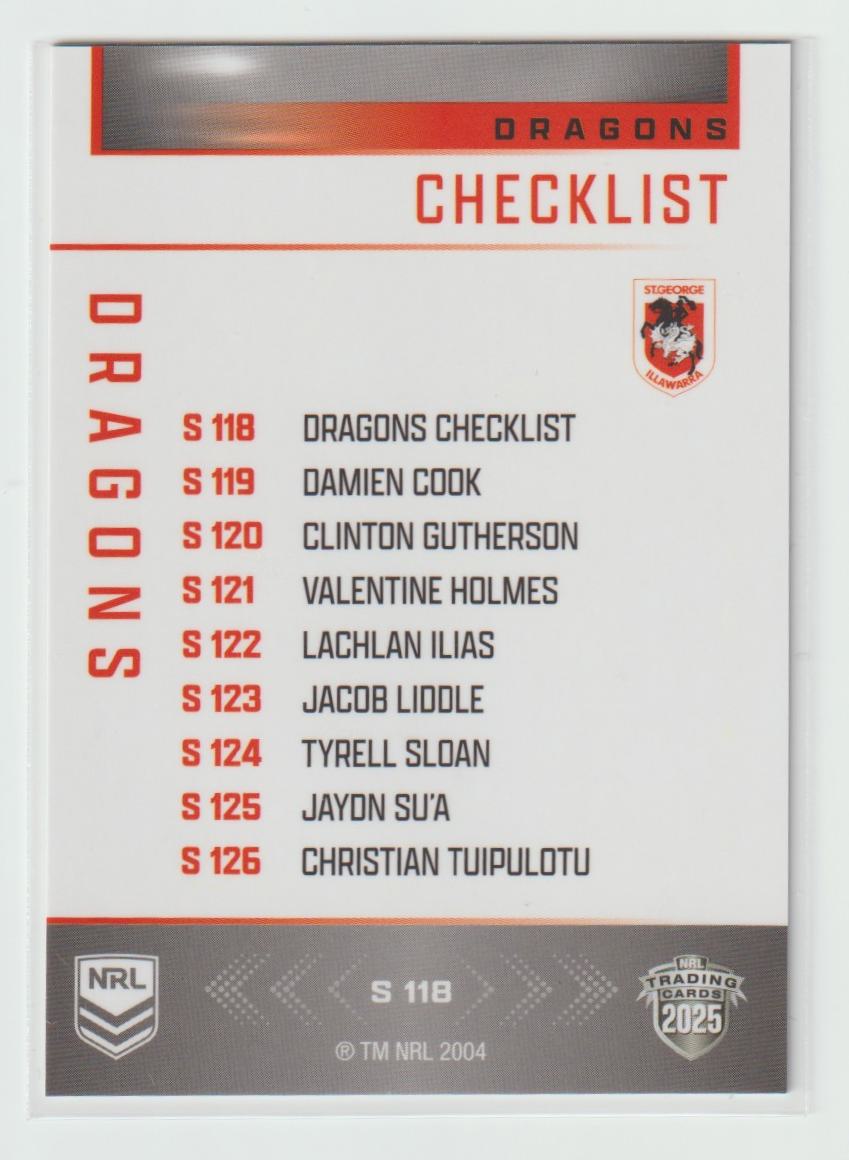 S118 DRAGONS CHECKLIST