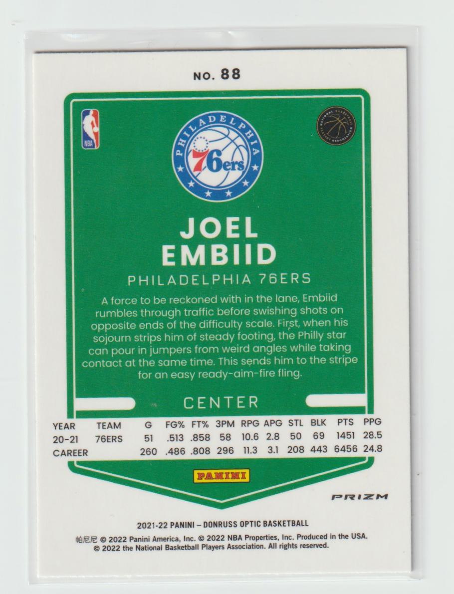 088 Joel Embiid - Philadelphia 76ers Silver Prizm