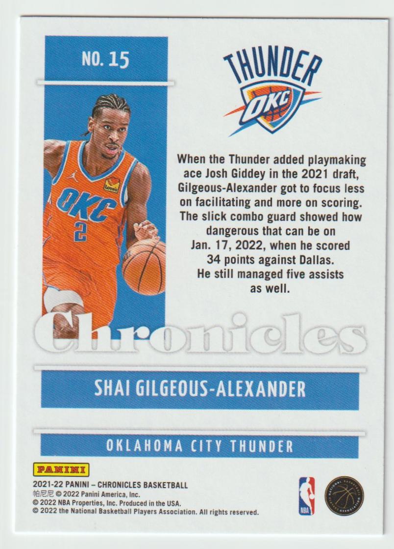 015 Shai Gilgeous-Alexander - Oklahoma City Thunder