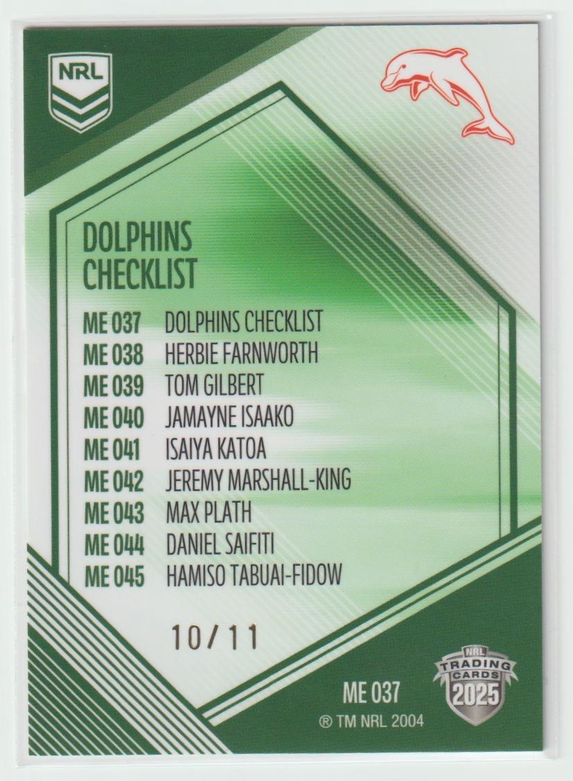ME037 DOLPHINS CHECKLIST 10/11