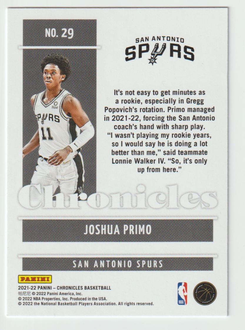 029 Joshua Primo - San Antonio Spurs