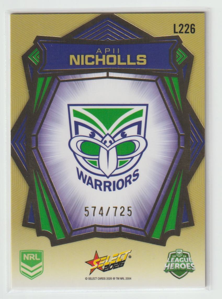 L226 Apii Nicholls Gold Back 574/725