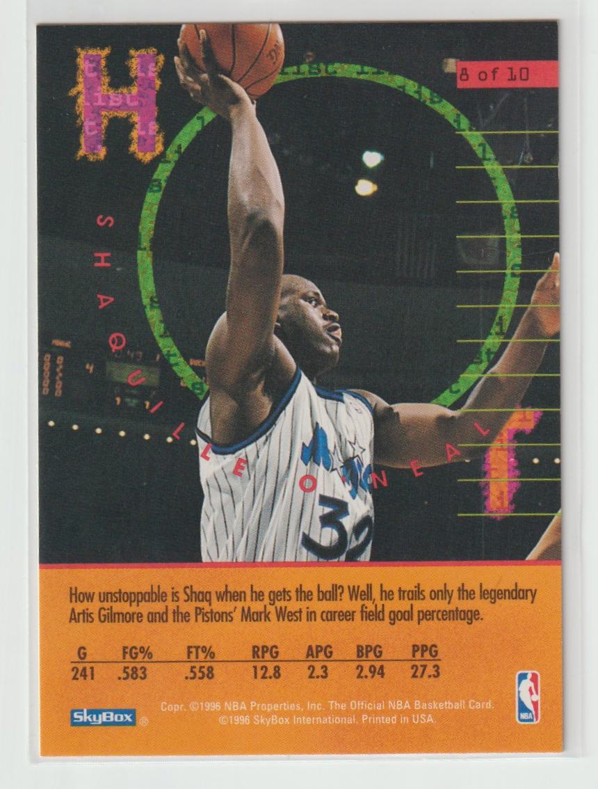 1995/96 NBA Hoops Hot List Complete set of 10 cards