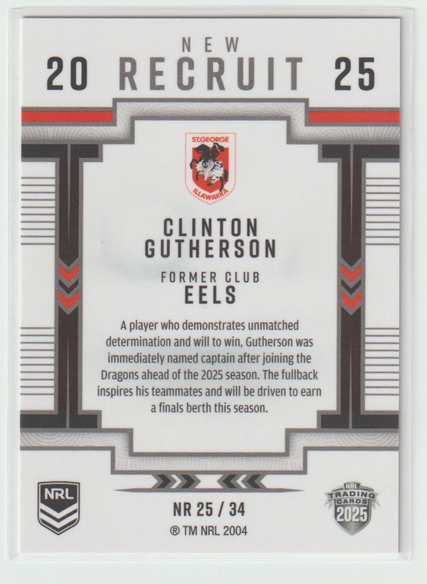NR25/34 DRAGONS CLINTON GUTHERSON