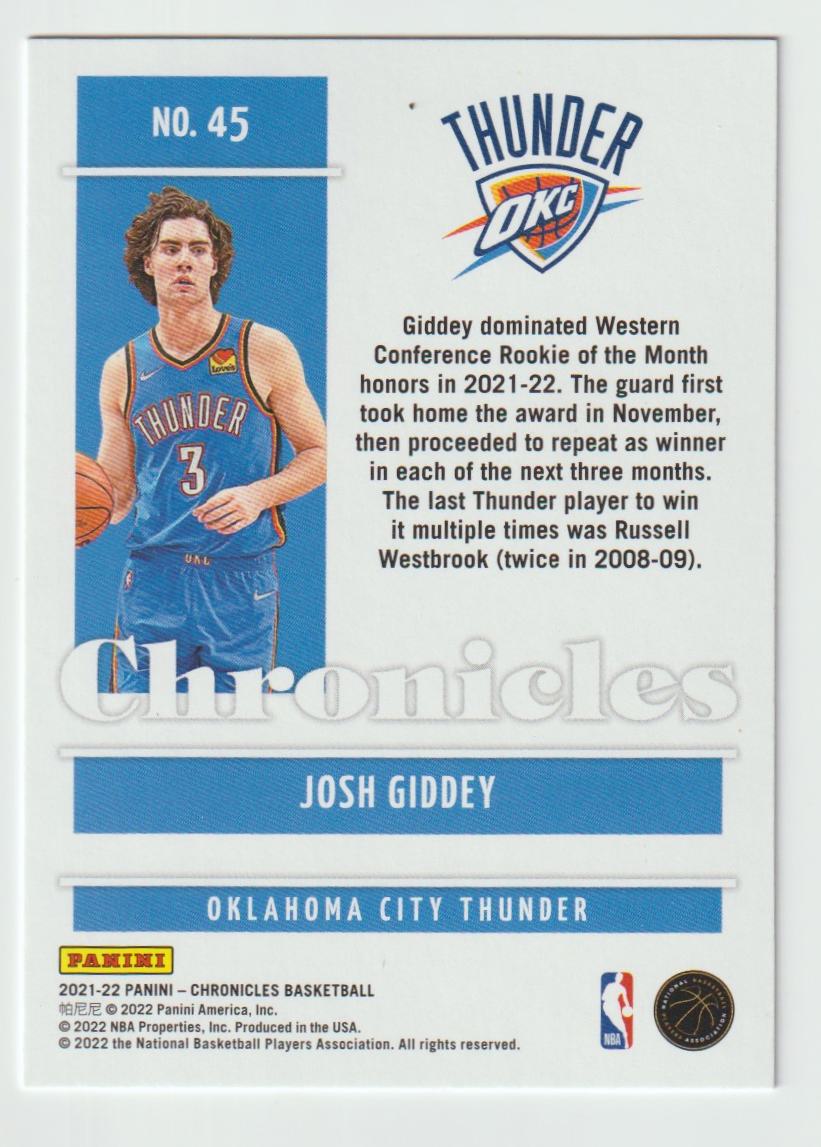 045 Josh Giddey - Oklahoma City Thunder