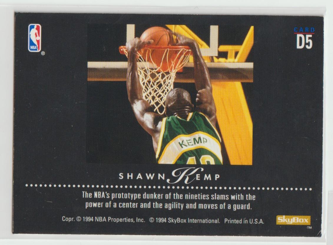 1993/94  Skybox Dynamic Dunks Complete Set of 9 cards