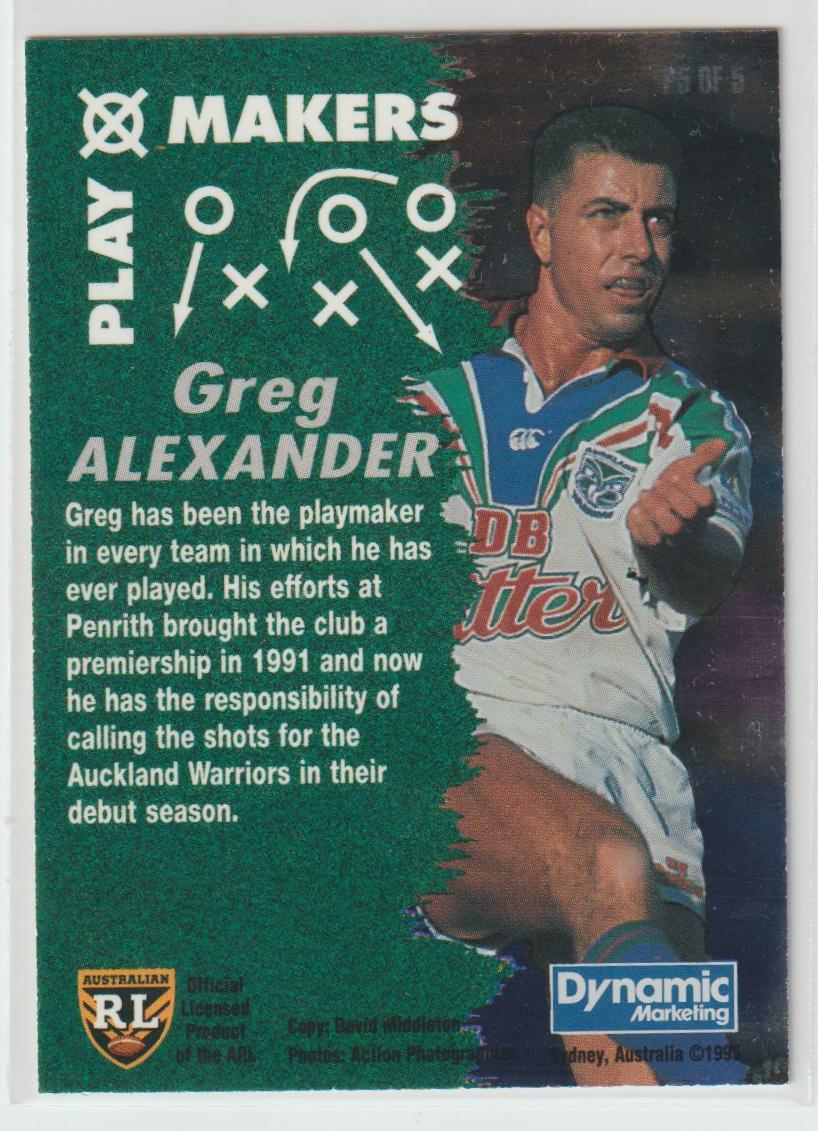 Playmakers P5 Greg Alexander Auckland Warriors 5/1000