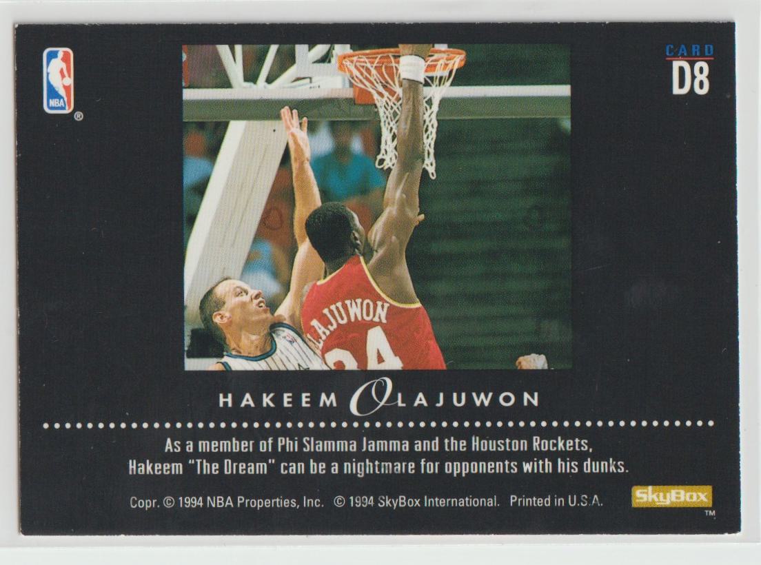 1993/94  Skybox Dynamic Dunks Complete Set of 9 cards
