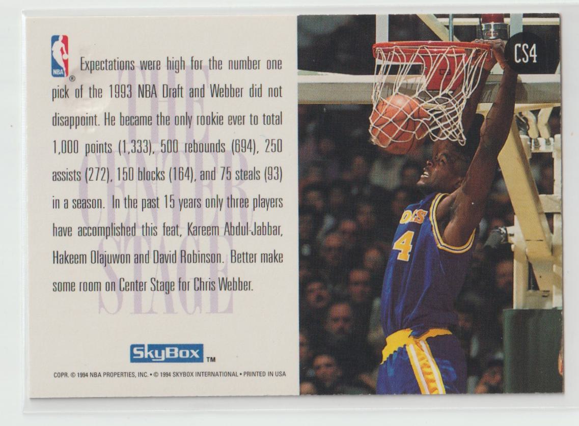 1994/95 Skybox Center Stage Complete set of 9 cards