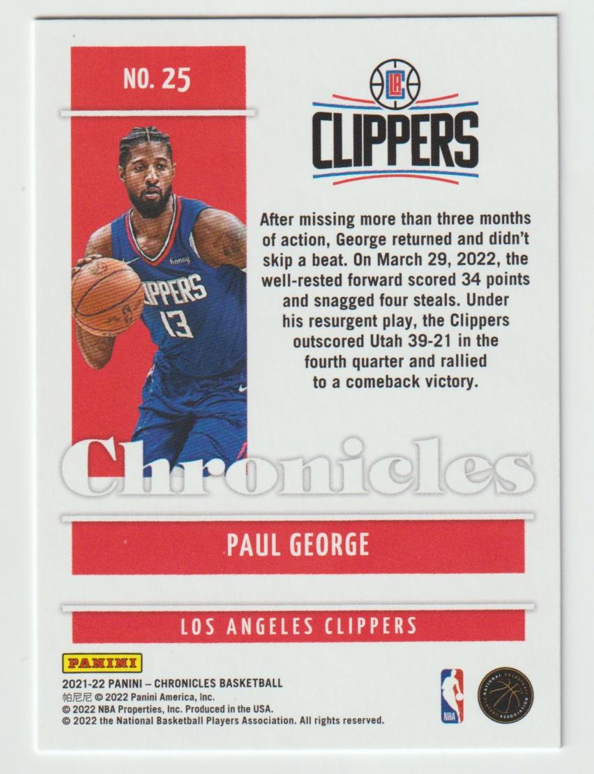 025 Paul George - Los Angeles Clippers Green