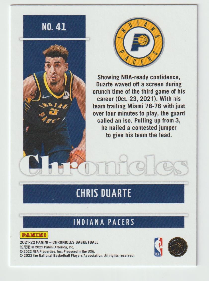 041 Chris Duarte - Indiana Pacers Green