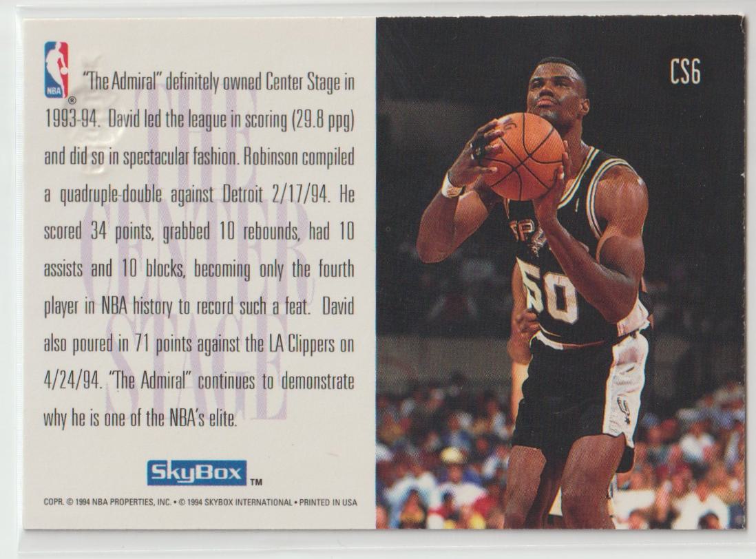 1994/95 Skybox Center Stage Complete set of 9 cards