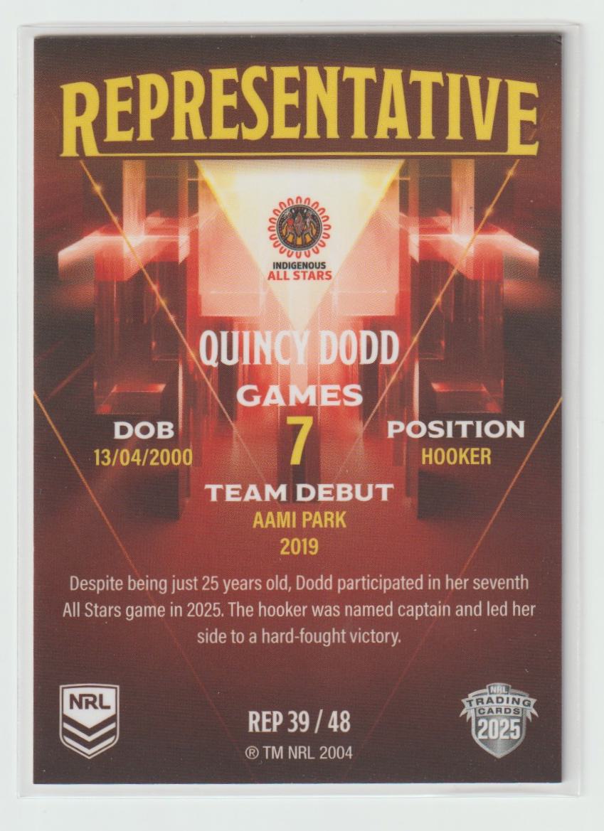 REP39/48 INDIGENOUS ALL STARS QUINCY DODD