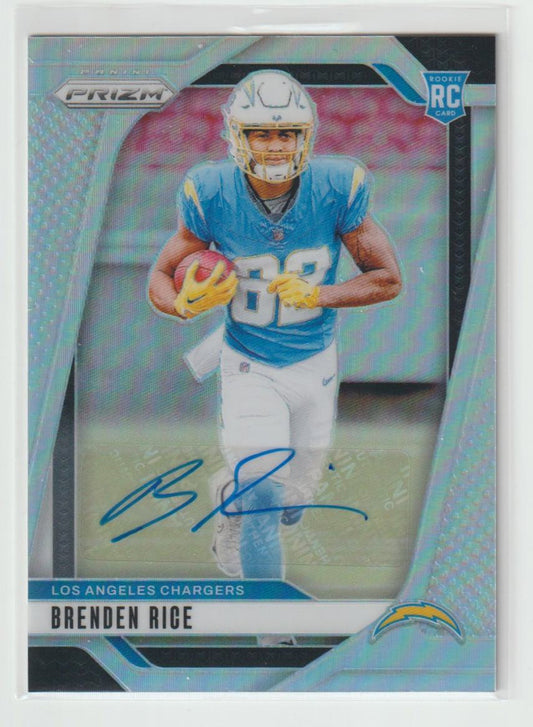 Rookie Autographs 313 Brenden Rice, Los Angeles Chargers Silver Prizm