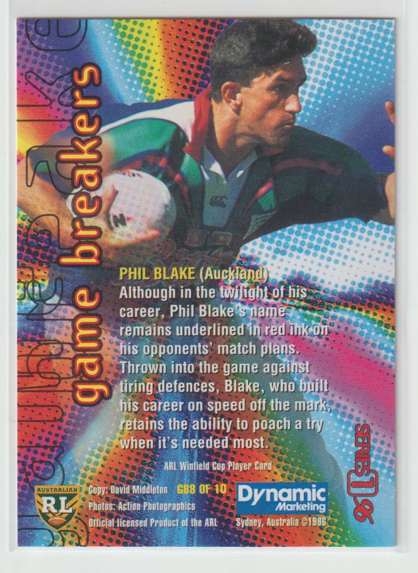 1996 Dynamic Series 1 Game Breakers Complete Set of 10