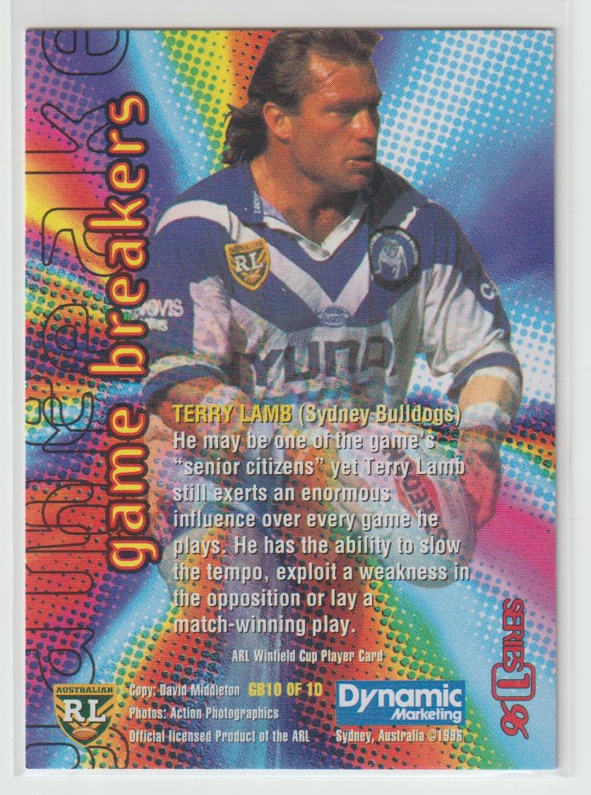 1996 Dynamic Series 1 Game Breakers Complete Set of 10
