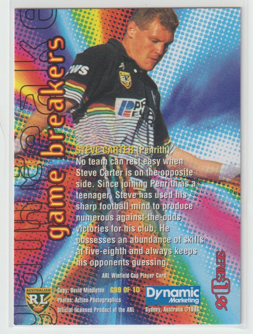 1996 Dynamic Series 1 Game Breakers Complete Set of 10