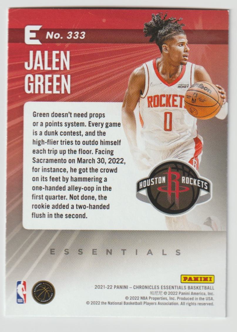 333 Jalen Green - Houston Rockets Green