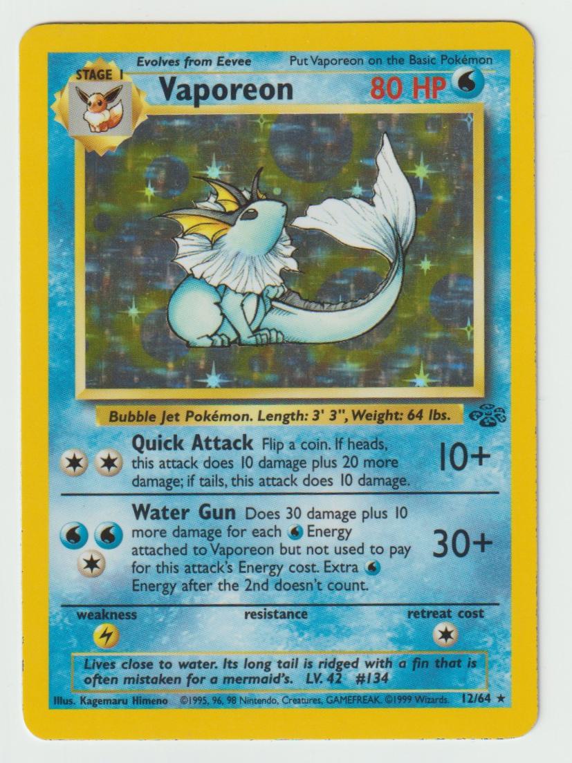 12/64: Vaporeon – Water – Rare Holo