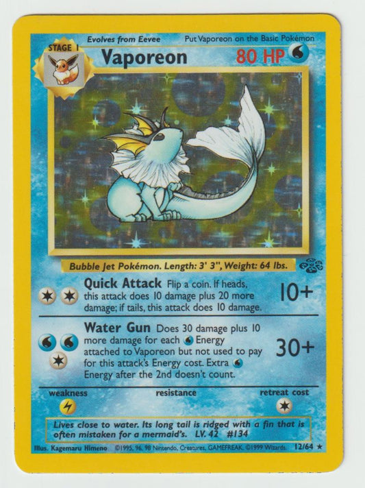 12/64: Vaporeon – Water – Rare Holo