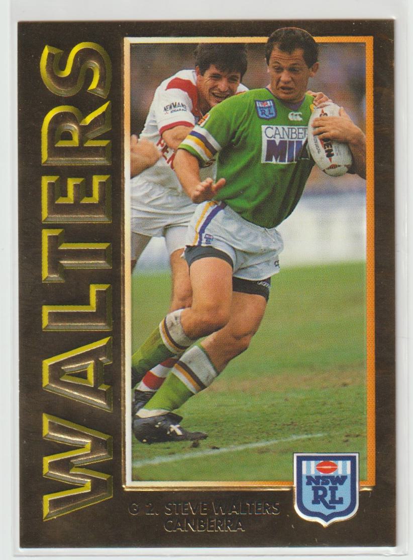 G2 Steve Walters Canberra Raiders Embossed Gold Card