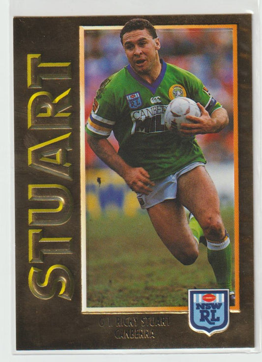 G1 Ricky Stuart Canberra Raiders Embossed Gold Card