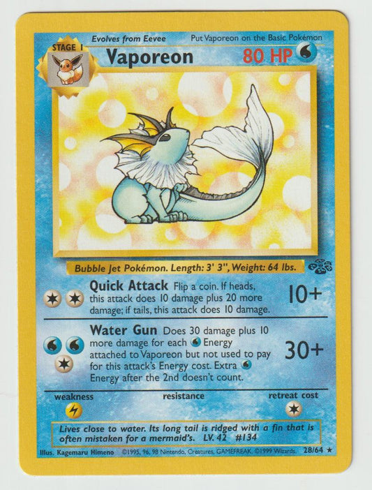 28/64: Vaporeon – Water – Rare