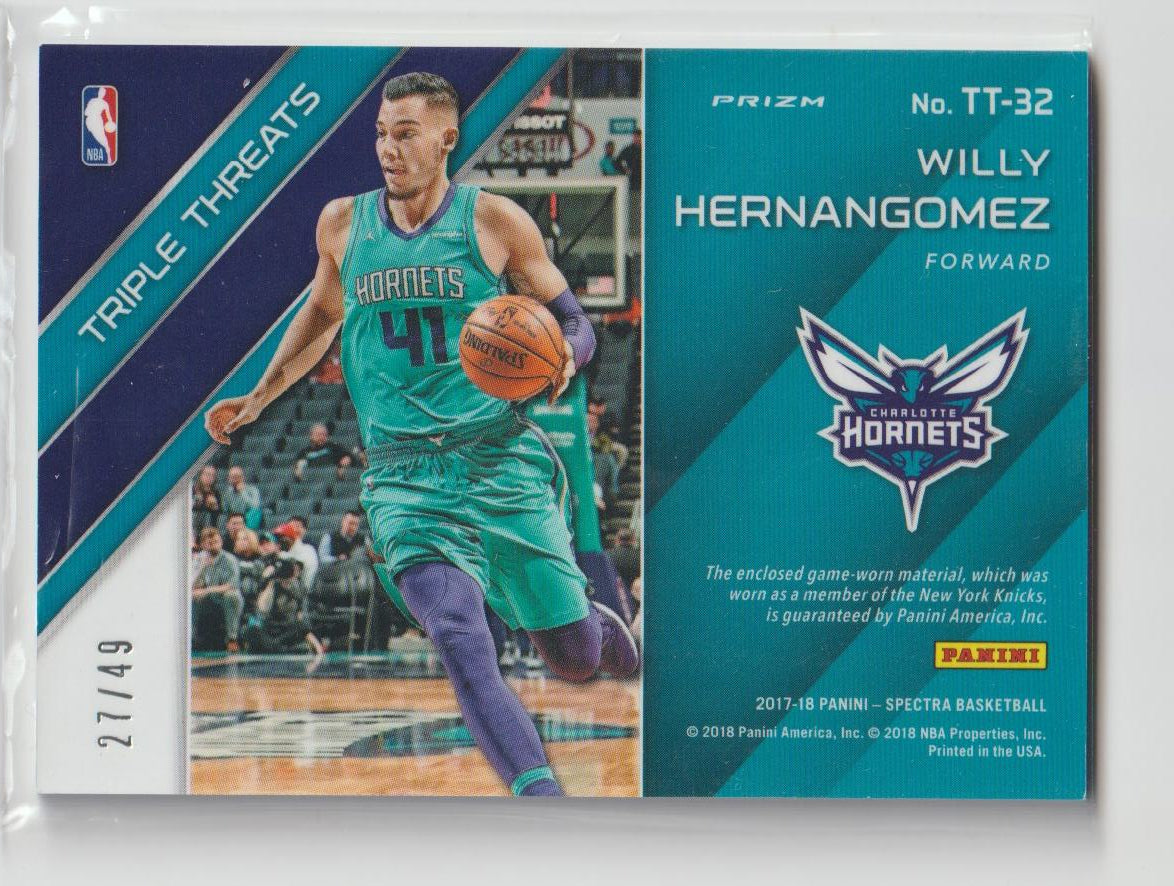 Triple Threats TT-32 Willy Hernangomez Charlotte Hornets Neon Blue 27/49