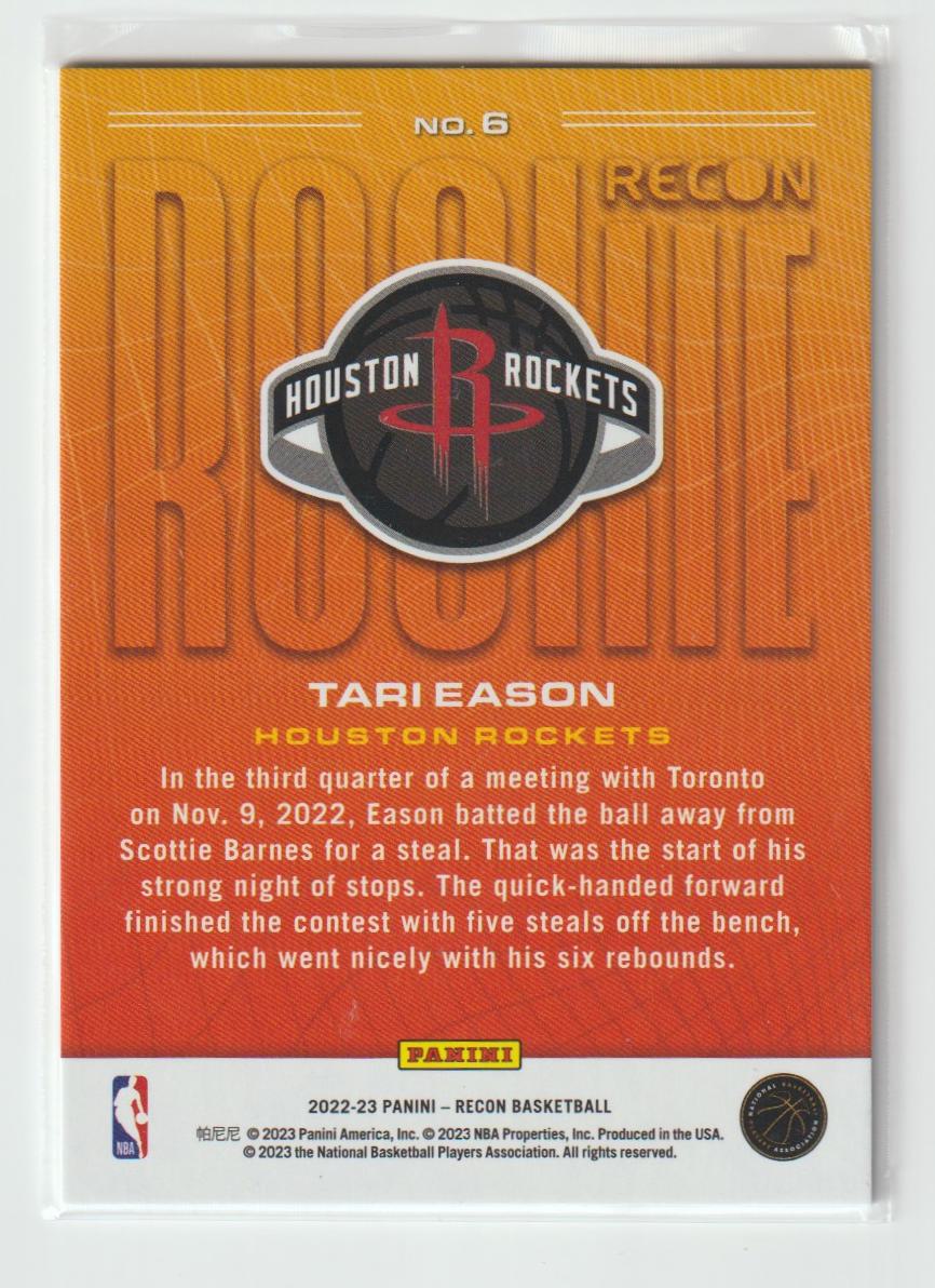 Rookie Recon 006 Tari Eason Houston Rockets