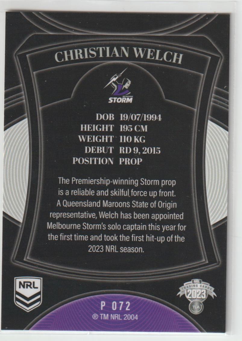 P072 Christian Welch Melbourne Storm Silver Special