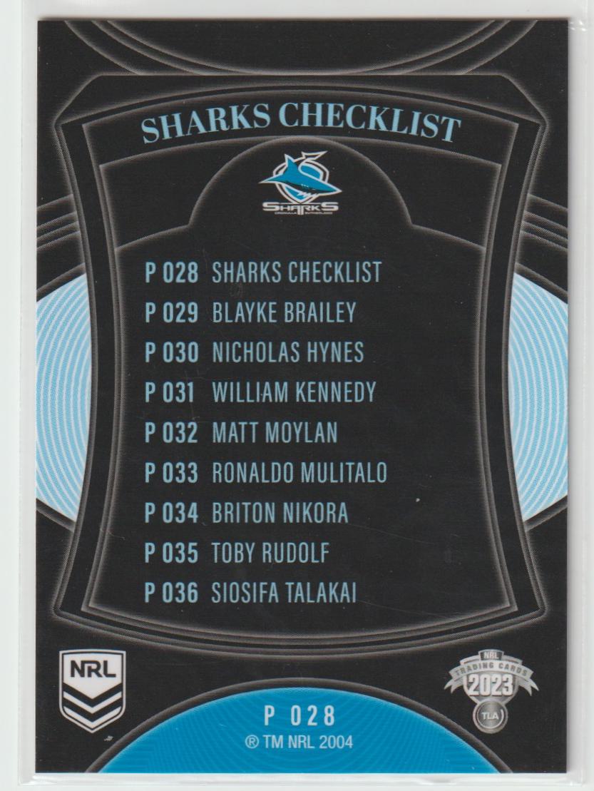 P028 Sharks Checklist Cronulla Sutherland Sharks Silver Special