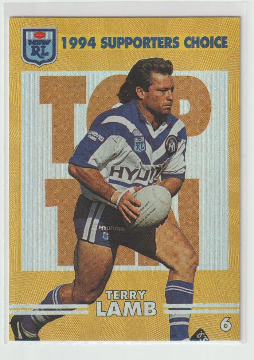 1994 Supporters Choice Top 10 6 Terry Lamb Canter Bankstown Bulldogs