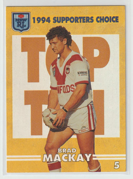 1994 Supporters Choice Top 10 5 Brad Mackay St George Dragons