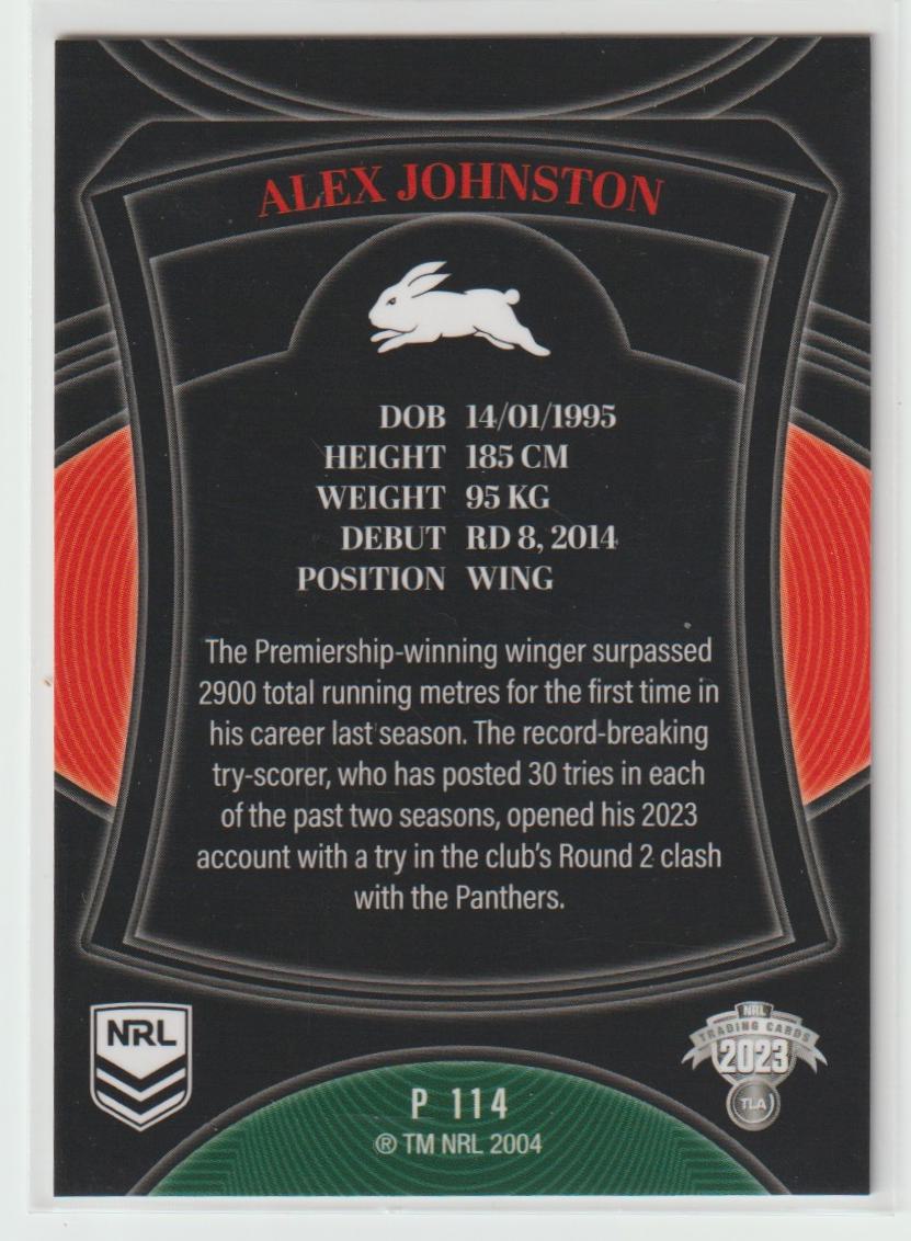 P114 Alex Johnston South Sydney Rabbitohs Silver Special