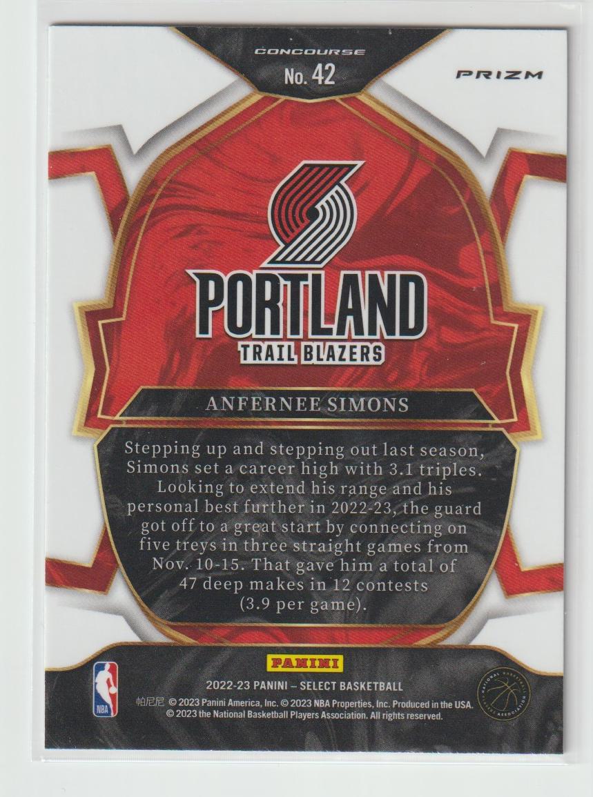 042 Anfernee Simons - Portland Trail Blazers Blue Cracked Ice