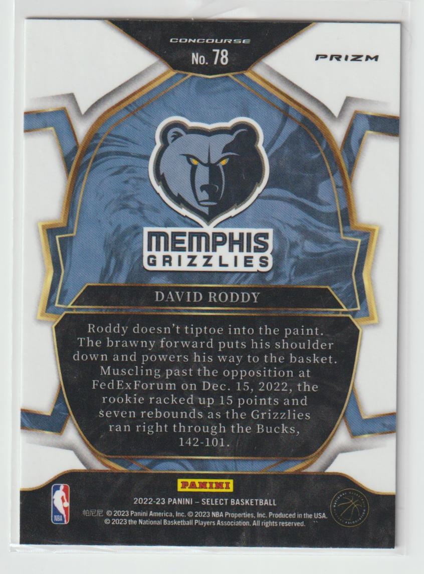 078 David Roddy - Memphis Grizzlies Blue Cracked Ice