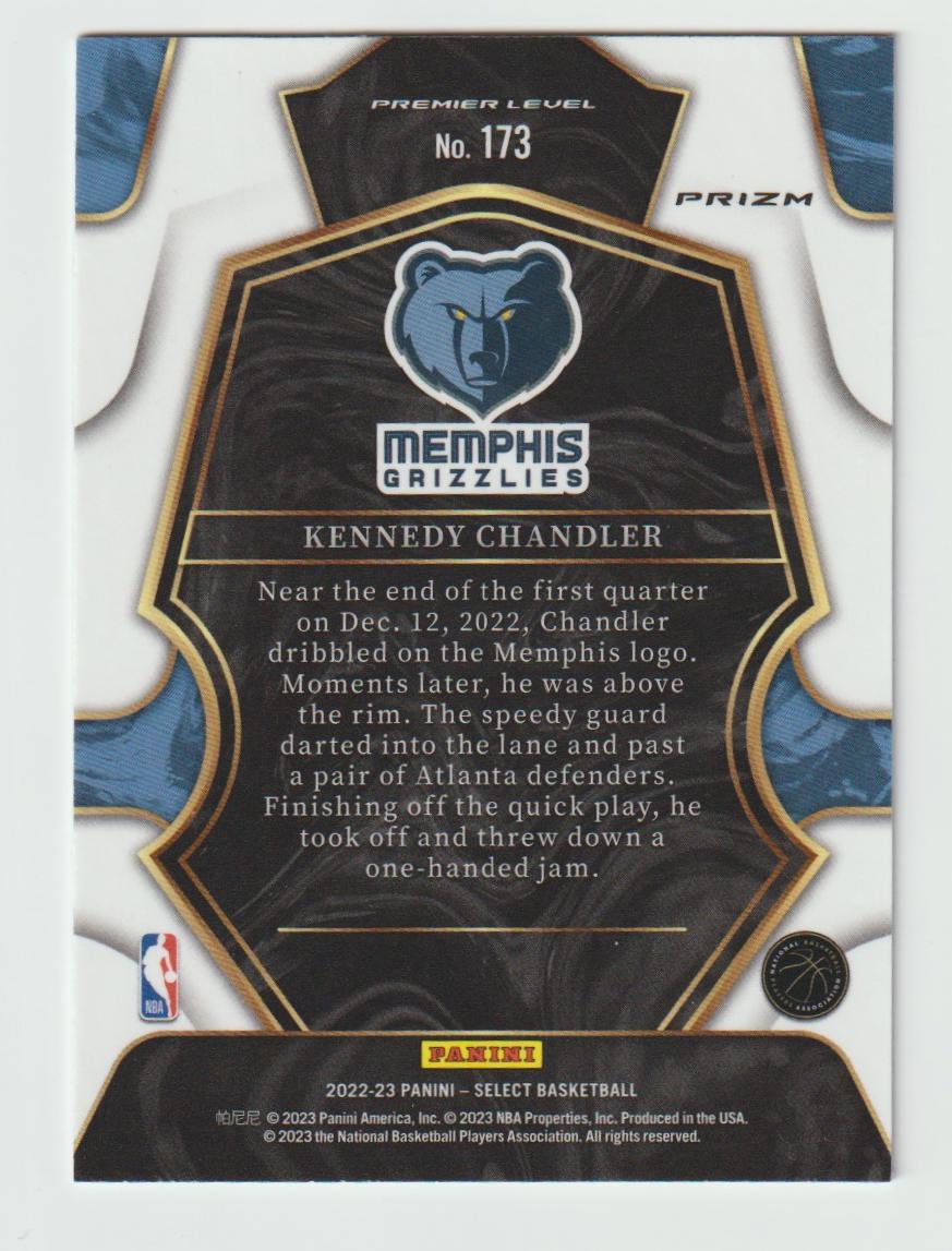 173 Kennedy Chandler - Memphis Grizzlies Blue Prizm