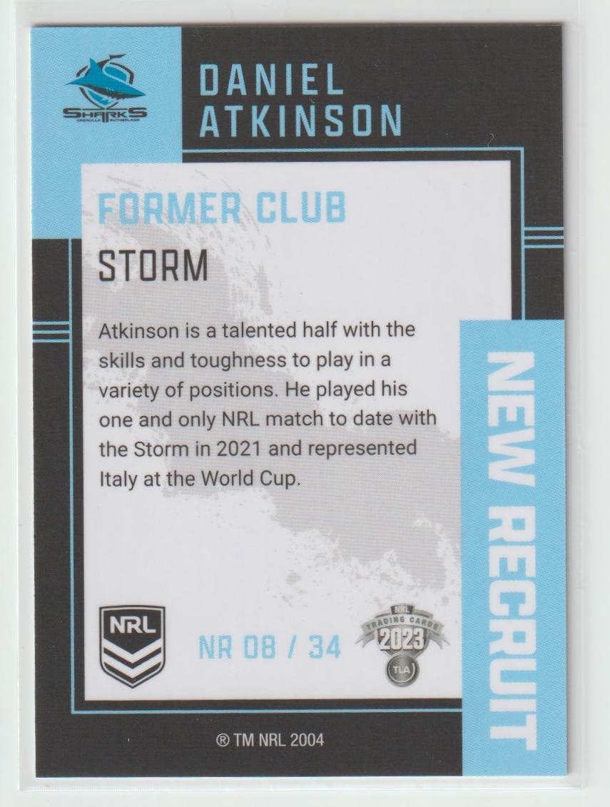 New Recruits NR 08  SHARKS DANIEL ATKINSON