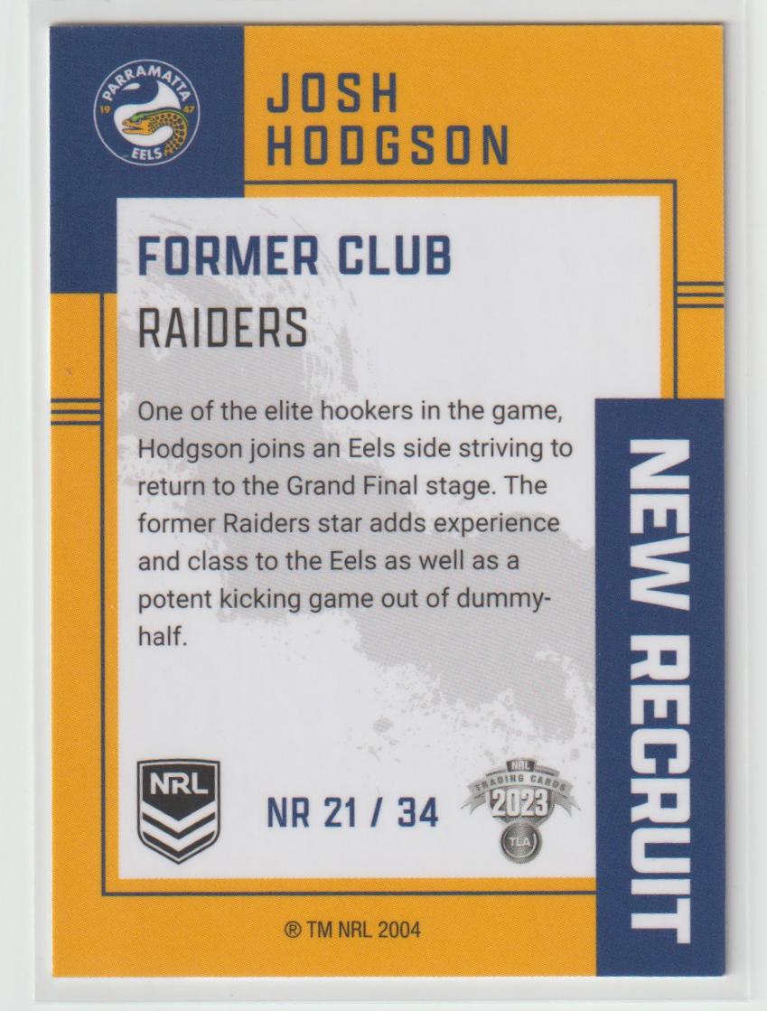 New Recruits  NR 21 EELS JOSH HODGSON